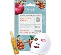 Niyok Maschera in tessuto nutriente - Trattamento intensivo per pelli esigenti con bakuchiol & burro di karité Vitalise & Shine | Maschera viso in fibra vegetale compostabile | Made in Germany