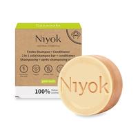 Niyok® Shampoo solido 2 in 1 + balsamo "Green Touch" (80 g) • Sapone vegano • Shampoo e balsamo sostenibili • Shampoo e balsamo per capelli • 100% cosmetici naturali • Senza plastica e vegano