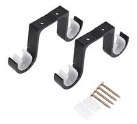 NIZEAMI 2 Pezzi di Staffe per per Tende Doppie per Montaggio Un Soffitto Supporti nel Lega di Alluminio Nero
