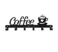 NIZEAMI Supporto per Tazza da Caffè un Parete, Segno per Bar, Porta Tazze da Caffè, Gancio per Tazza con Segno di Caffè, Porta Tazzine da Caffè Salvaspazio Pensile