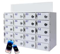 Nizer - Contenitore per telefono da scrivania, 80 scomparti, bianco, per la pulizia e la pulizia dei dispositivi mobili, per ufficio, casa e spazio di lavoro