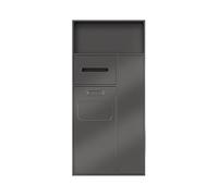Nizer da bagno a parete in acciaio inox con bidone della spazzatura, soluzione portaoggetti a doppio ripiano per casa e hotel, disponibile in bianco (67 x 30 x 14 cm) e grigio (86 x 40 x 14 cm)