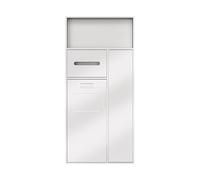 Nizer da bagno a parete in acciaio inox con bidone della spazzatura, soluzione salvaspazio a doppio ripiano per casa e hotel, disponibile in 67 x 30 x 14 cm e 86 x 40 x 14 cm