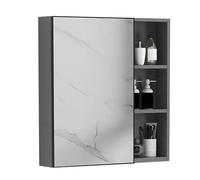 Nizer da bagno a parete in alluminio con specchio, soluzione versatile per bagno, camera da letto e soggiorno, decorazione per la casa elegante e resistente.
