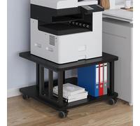 Nizer, grande supporto per stampante a 2 ripiani, con ruote, sotto la scrivania, ripiano per stampante e copie mobile, per casa e ufficio (colore: nero, 50 x 50 x 38 cm)