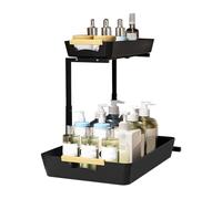 Nizer - Mensola portaoggetti espandibile sotto il lavello, a forma di L, per cucina, lavanderia e bagno, per ottimizzare lo spazio e il declutter