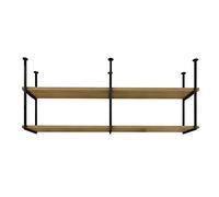 Nizer - Mensola sospesa da parete, in legno e metallo, multifunzione, per bar, vasi e decorazioni per la casa, elegante supporto per piante per interni