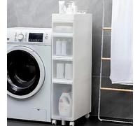 Nizer - Porta carta igienica indipendente con 2/3/4 cassetti, unità trasparente su ruote, salvaspazio, per riporre in modo efficiente il bagno