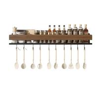 Nizer, portaspezie da parete in legno di pino, mensola da cucina per porta dell'armadio, contiene barattoli di ankerkraut e contenitori per spezie, 60 cm, perfetto per riporre e decorare la cucina