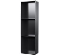 Nizer Rack da incasso per doccia in acciaio inox 304, armadio da parete integrato per riporre il bagno di casa e hotel, finitura nera, 900 x 280 x 125 mm