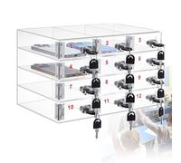 Nizer - Scatola porta cellulare in acrilico, montaggio a parete, 12 scomparti, con serratura, ideale per casa e ufficio, design salvaspazio