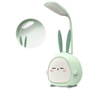 Nizirioo 1 lampada da scrivania per bambini: mini lampada da scrivania ricaricabile con braccio flessibile, bella lampada da scrivania a LED con 3 temperature di colore per imparare a leggere (verde)