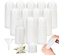 Nizirioo 12pcs Roll On Vuoto 50ml Bottiglie Vuote Con Sfera A Rullo Bottiglie A Rullo In Plastica Flaconi Deodorante Roll-On Ricaricabili Con 2 Imbuto Per Oli Essenziali Profumi Aromaterapia