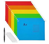Nizirioo 15 Pezzi Cartelle Sospese A4, Cartelline Sospese, File Di Sospensione Per Schedario Cartelle A4 Sospese Divisori Di File A4 File Sospesi In Formato Cinque Colori Per Ufficio Casa Scuola