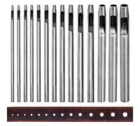 Nizirioo 15 Pezzi Rotondo Punzone Cavo In Acciaio, Cuoio Punzoni Vuoti, Pelle Buco Taglirina Craft Acciaio Puncher Da 0,5 Mm A 6mm Perforatrice Per Cinturino In Pelle, Cinturino, Tela, Carta, Plastica