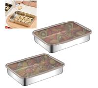 Nizirioo 2 contenitori salvafreschezza in acciaio inox: affettatoio con coperchi ermetici, contenitore per carne e formaggio, scatola impilabile riutilizzabile