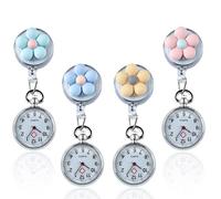 Nizirioo 4 pezzi orologio da infermiera: orologio da infermiera con clip, orologio da polso da infermiera retrattile, orologio da tasca portatile al quarzo orologio da cura per medico, studente donna