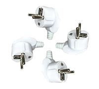 Nizirioo 4 pezzi Schuko spina: 230 V, spina Schuko per esterni, connettore ad angolo esterno resistente, protezione da contatto e antipiega