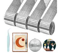 Nizirioo 5856 Pezzi Mosaico Piastrelle Autoadesive Quadrate, Piastrelle A Mosaico, Mini Quadrate Piastrelle A Specchio Piastrelle Di Vetro Autoadesive Per Diy Artigianato Decorazione - Argento