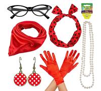 Nizirioo Accessori Rockabilly Set Anni '50 per Donna - per Feste in Moto Retrò