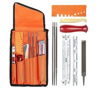 Nizirioo Affila Catena Motosega Kit, 10 Pezzi Affilatore Per Motosega Kit, Affilatura Catena Motosega Professionale Con Lima Rotonda Guida Lima Piatta Manico E Custodia Per Affilatura Lama Motosega