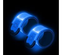 Nizirioo Braccialetto a LED ricaricabile, 2 pezzi, riflettente, con luce a LED, per corsa, corsa, corsa, colore blu