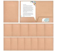 Nizirioo - Cartellina portadocumenti in carta kraft con 2 tasche, formato A4, cartelline in carta kraft