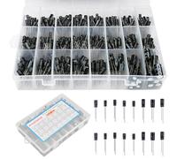 Nizirioo Condensatore elettrolitico set da 24 valori, 630 pezzi, condensatore elettrolitico, kit da 10uF a 2200uF 10 V, 16 V, 25 V, 50 V, in alluminio, con scatola di immagazzinaggio