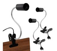 Nizirioo E27 Lampada a clip: 2 pezzi E27 Lampada a morsetto con collo d'oca regolabile a 360°, con cavo lungo, interruttore e presa (senza lampadina)