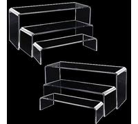 Nizirioo Espositore in acrilico trasparente: 6 pezzi Espositore in acrilico trasparente per vetrine, ideale per collezionismo, figure Pops, cupcake, gioielli, vendita al dettaglio (3 misure)