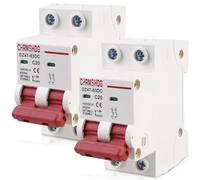 Nizirioo Interruttore in miniatura DC: 2 pezzi DC 1000 V 20 A 2 pin DZ47-63, interruttore di corrente residua, montaggio su guida DIN da 35 mm