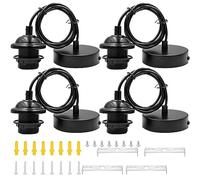 Nizirioo Lampada a Sospensione E27 - Set di 4 Portalampade Con Cavo da 100 cm per Lampada da Soffitto - Ideale per Soggiorno