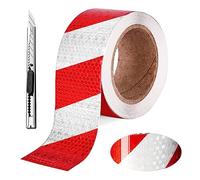 Nizirioo Nastro Segnaletico, Nastro Riflettente Autoadesivo, 5 Cm X 25 M Nastri Di Sicurezza Rosso E Bianco Nastro Adesivo Segnaletico Nastro Catarifrangente Adesivo Per Delimitazione Dell’Area