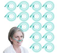 Nizirioo - Occhiali da naso per ossigeno, 15 pezzi, con tubo O2 da 300 cm, per dispositivi di terapia respiratoria e inalazione