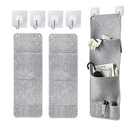 Nizirioo Organizer da appendere, pieghevole, da appendere, 2 pezzi, organizer per armadio, organizer da appendere con 4 ganci per armadio e porta del bagno