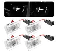 Nizirioo Proiettore LED per portiera auto con logo, 4 pezzi, luce di benvenuto, illuminazione d'ingresso portiera auto, luce portiera per Tesla Model 3 Model Y Model S Model X Logo illuminazione