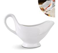 Nizirioo Salsiera in porcellana 310 ml - Vaso per salsa con manico, contenitore per condimenti, crema e brodo di latte, design elegante, grande manico