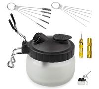 Nizirioo Set di 4 detergenti per aerografo, con contenitore di pulizia e set di spazzole in nylon e ago in acciaio inox, set di attrezzi e alesatore aerografo, accessori professionali per aerografo