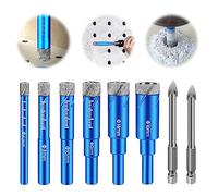 Nizirioo Set di 6 Punte Diamantate per Gres Porcellanato, Vetro, Ceramica, Granito - 6/8/10/12/14/16 mm