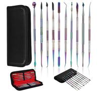 Nizirioo Set di attrezzi per modellare, strumenti per intagliare la cera, 10 pezzi, set di strumenti per ceramica in acciaio inox con borsa per il trasporto, strumento per argilla, strumento per