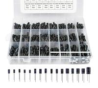 Nizirioo Set di condensatori elettrolitici, 500 pezzi, condensatori a 24 valori, alluminio, 0,1 uF fino a 1000 uF con scatola di immagazzinaggio, 10 V, 16 V, 25 V, 50 V