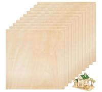 Nizirioo Tavola in legno per artigianato - 10 pezzi, 300 x 300 x 2 mm - Piastre di zattera e compensato per progetti laser e modelli