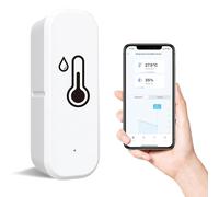 Nizirioo Termometro WiFi intelligente igrometro interno WiFi, sensore di umidità senza fili, con monitoraggio remoto, allarme di notifica, archiviazione dati ed esportazione per cameretta dei bambini,
