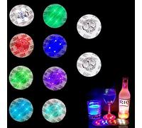 Niziroo Sottobicchieri a LED: 10 Sottobicchieri a LED Autoadesivi con 7 Colori, Luci Adesive per Boccali da Caffè