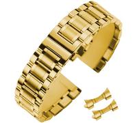 Niziruoup Cinturino di ricambio universale in acciaio inox da 20 mm, per smartwatch da uomo e da donna, adatto alla maggior parte degli orologi tradizionali, in acciaio inox, colore oro