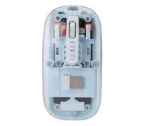 NIZUUONE 2,4 G BT1 BT2 Tecnologia Ottica Mouse Wireless Trasparente, Luce Colorata a Sette Colori Dinamica, per Sieg e Utente OS X (BLUE)