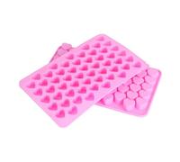 NIZUUONE 55 Fori a Forma di Cuore a Forma di Cuore Silicone Cioccolato Cubi di Ghiaccio Stampo per Cubi di Ghiaccio per Strumenti da Forno Festa Cucina, Rosa, 7.1x4.2x0.5in, 2 Pacchetti
