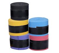 NIZUUONE 60pcs Dureble PU Anti Slip Canda di Sudore per Racchette, Ottimo Nastro per Impugnatura per Bidoni da Tennis, Giallo/rosso/blu//viola