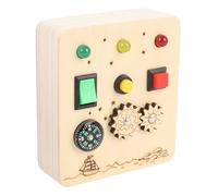 NIZUUONE Gioco di Luci del Tabellone Sensoriale in Legno per Bambini Piccoli con Ruote per Ingranaggi per la Costruzione di Legno di attività di attività Giocattolo Educativo