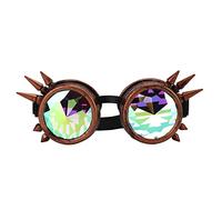 NIZUUONE Ocgle Steampunk Kaleidoscopio Goggles Trippy Psychedelic Vintage Goggles con Nasi Regolabili e Fascia Elastica per Decorazioni per Feste di Halloween (Colore rame)